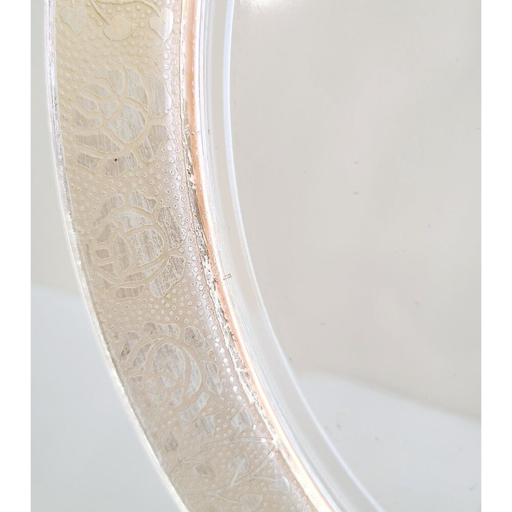 Vtg Glastonbury Lotus Rambler Rose Platter Made in USA Pink glass Gold Gilt Rim - Picture 4 of 14